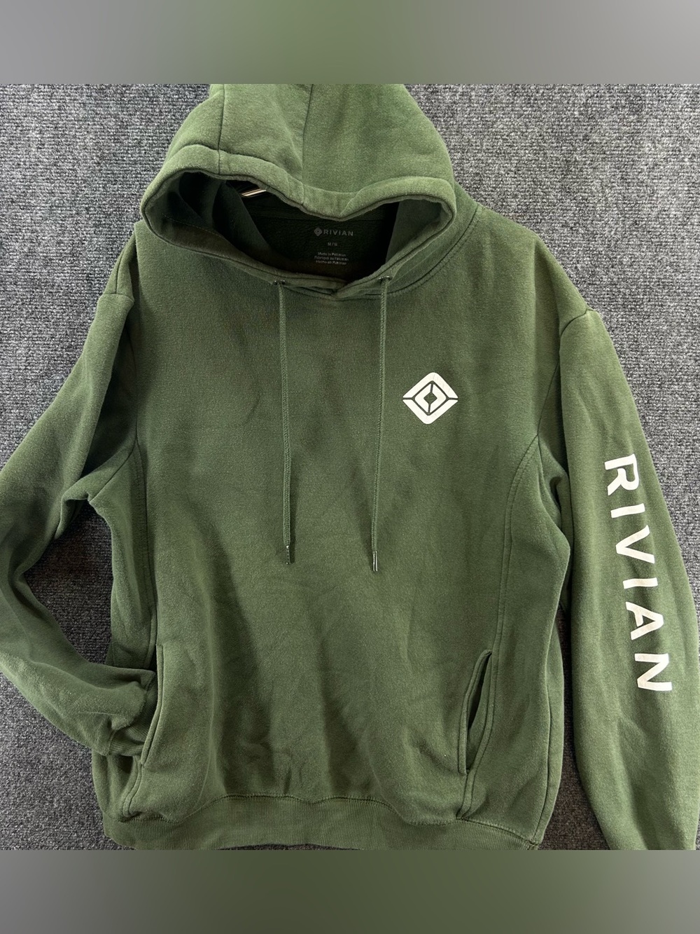 Rivian Hoodie Sweatshirt Medium Army Green Outdoor Military Adventure